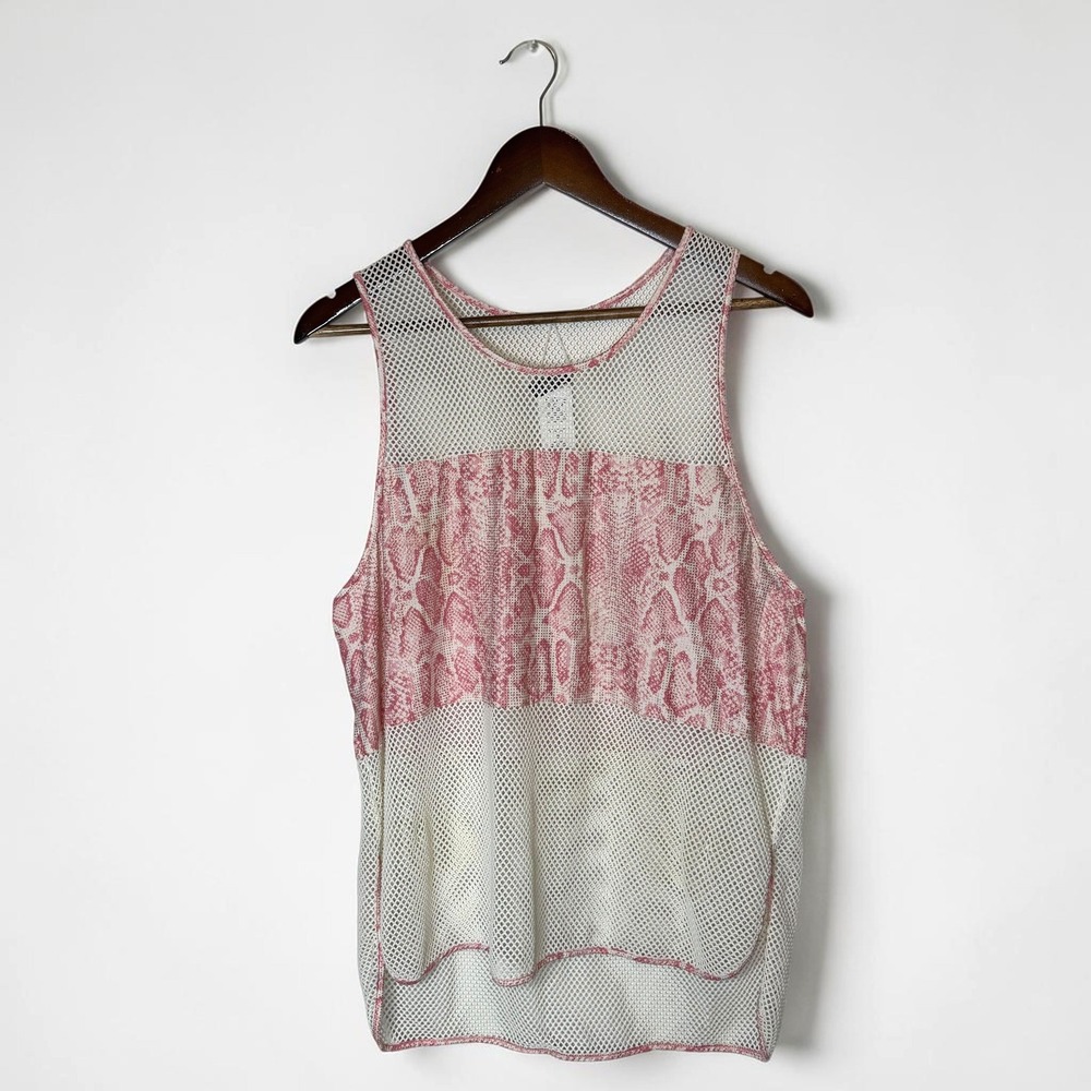 Carmen Marc Valvo Wild Story‎ Mesh Snake Print Cover Up Top Resort Wear size M/L